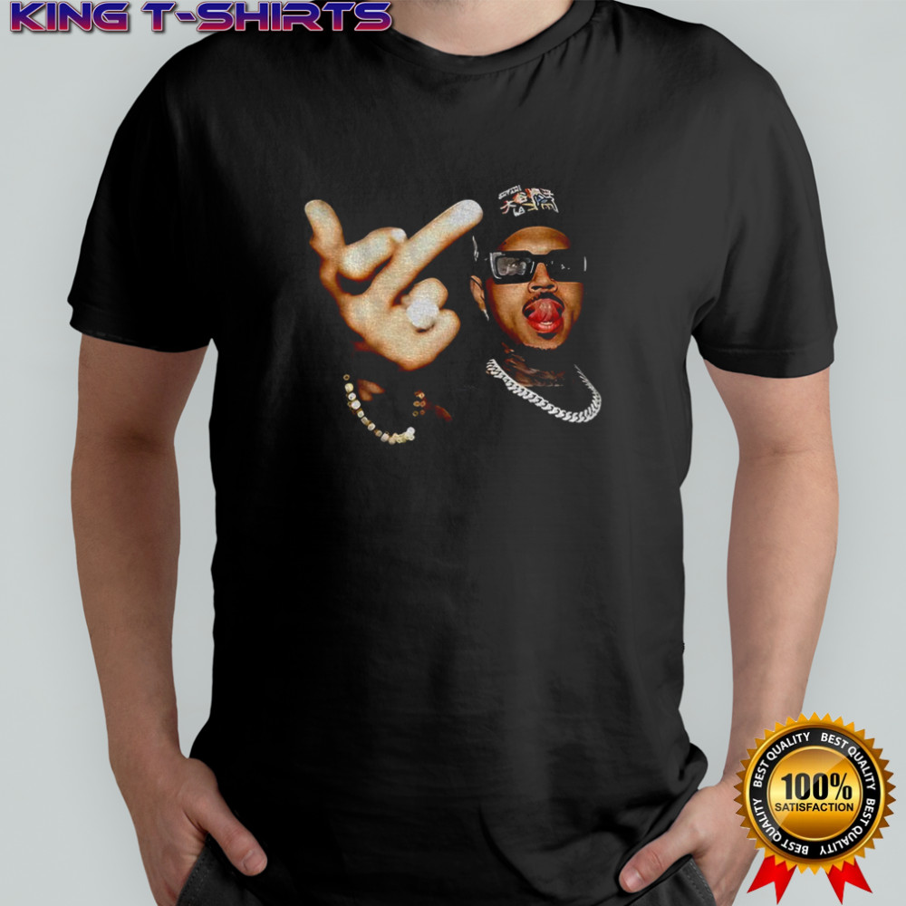 Chris Brown middle finger Breezy Bowl XX tour 2025 for fans shirt