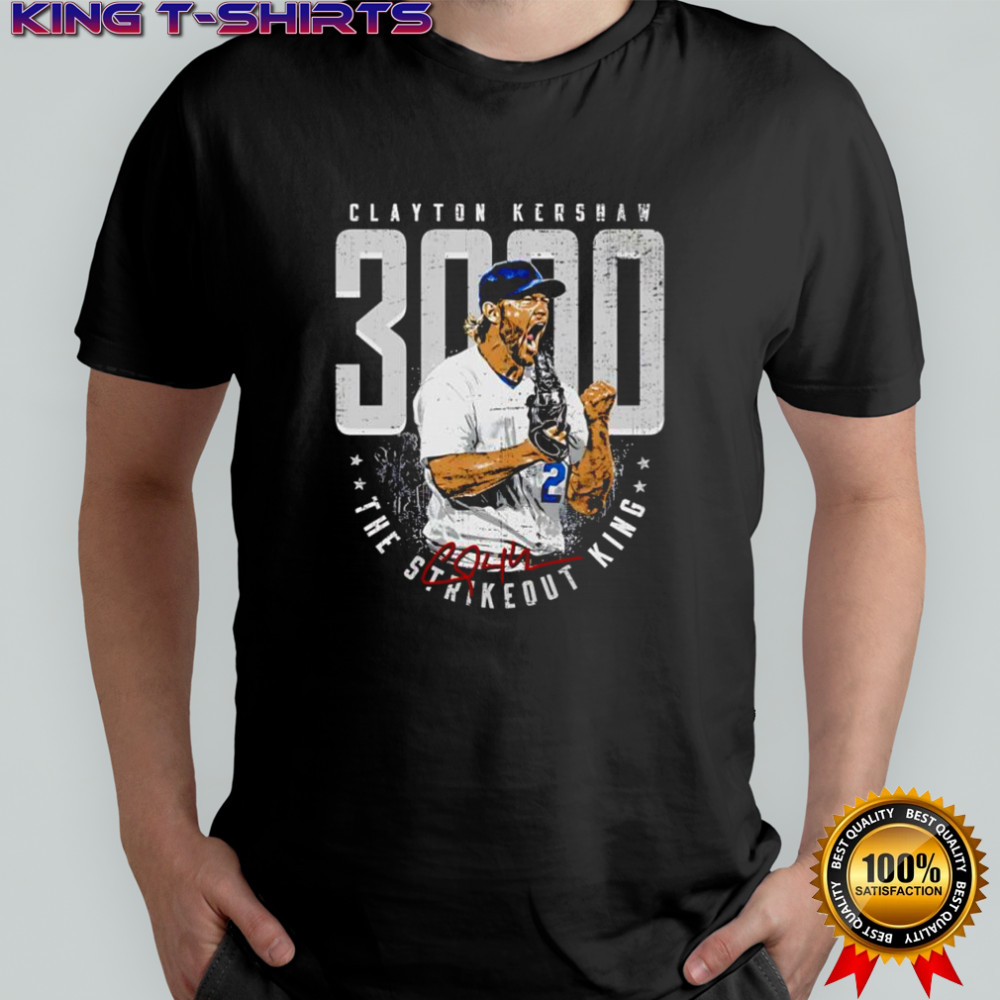 Clayton Kershaw Los Angeles Dodgers baseball 3000 the strikeout king signature shirt