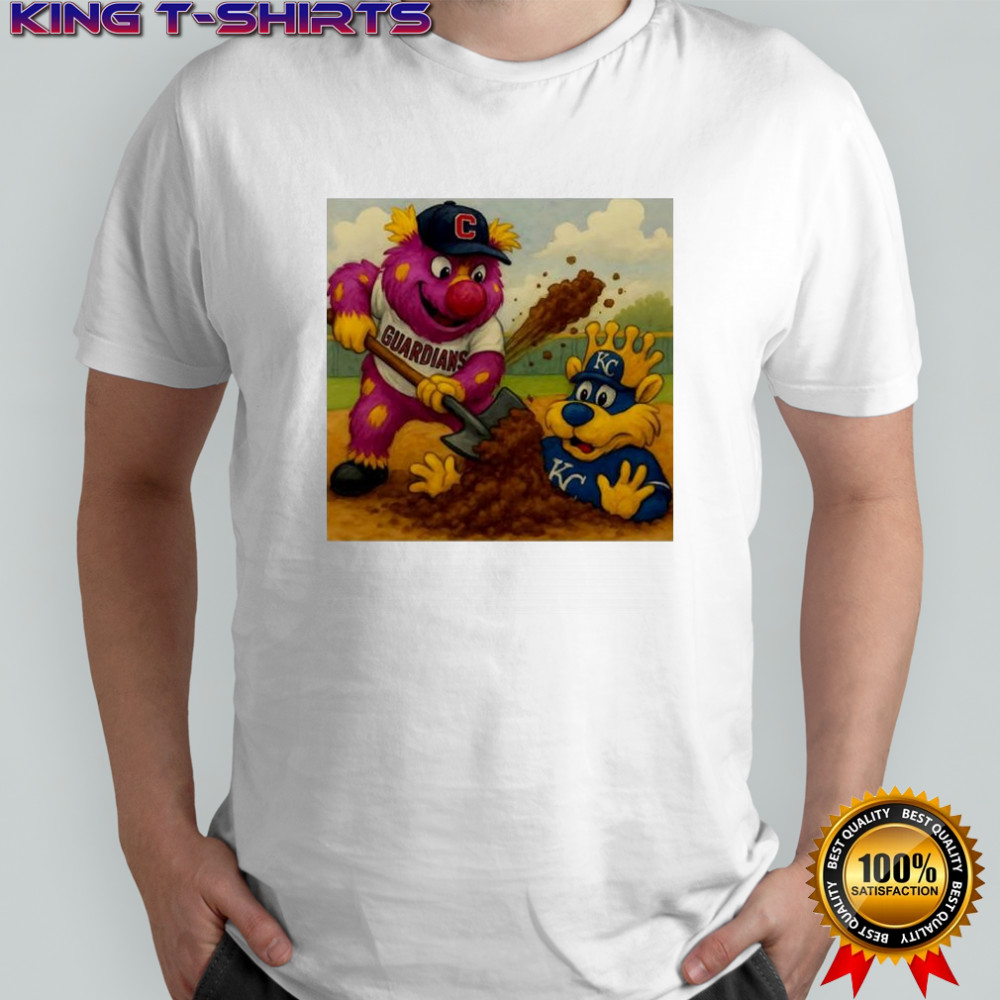Cleveland Guardians vs Kansas City Royals NFL Slider overwhelm Sluggerrr mascot shirt