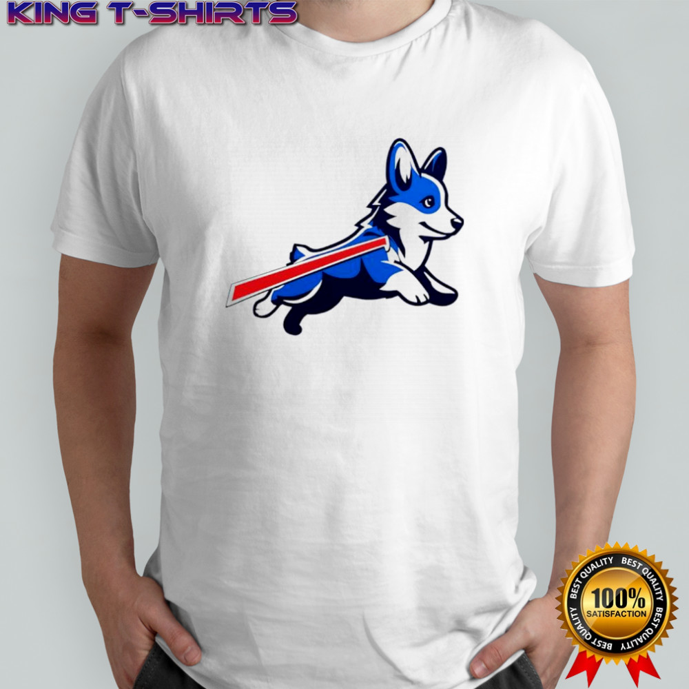 Corgi Buffalo Bills football retro style shirt