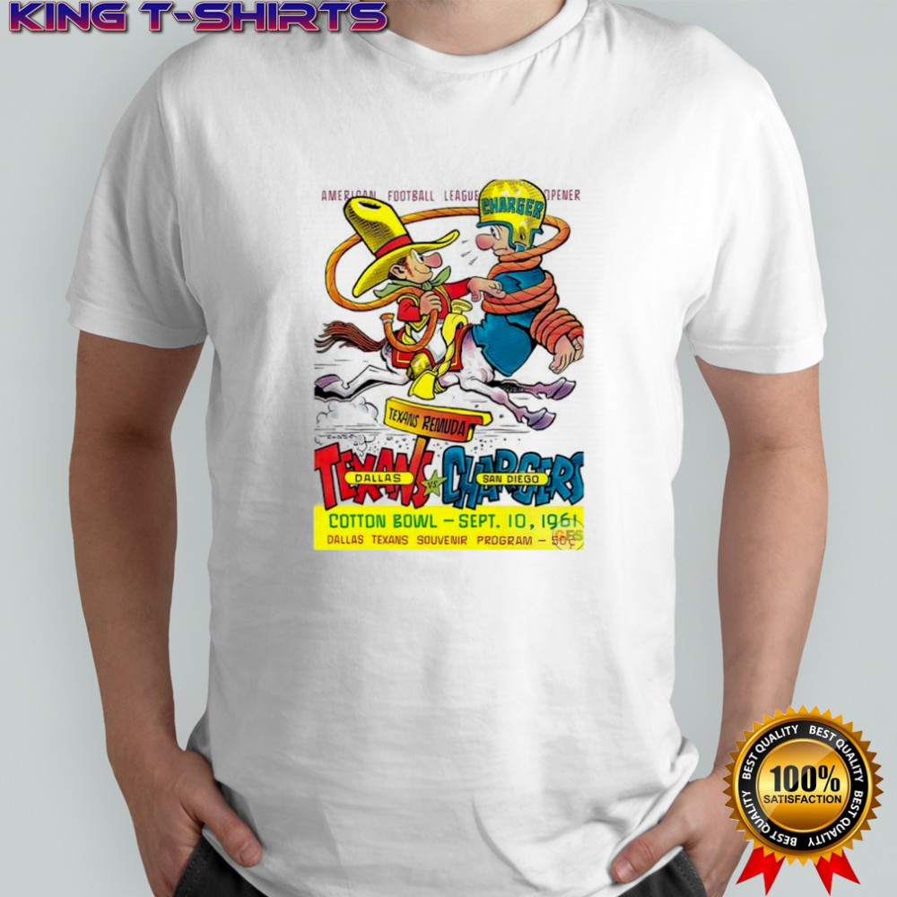 Dallas Texans vs San Diego Chargers football Cotton Bowl 1961 retro shirt