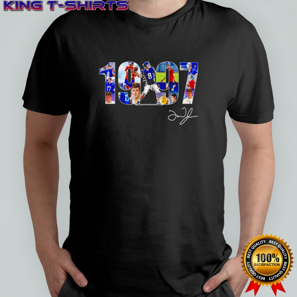 Daniel Jones 1997 football player collage signature shirt