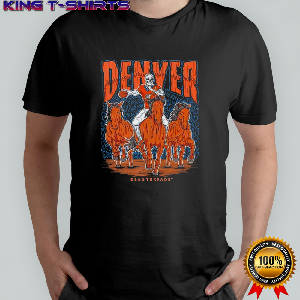 Denver Broncos Dead Threads Skeleton T-shirt