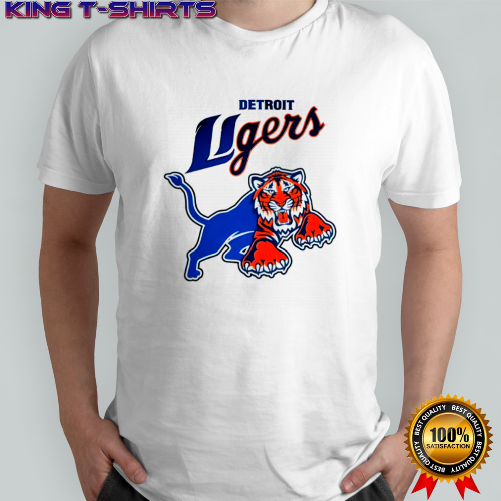 Detroit Lions mashup Detroit Tiger logo NFL shirt