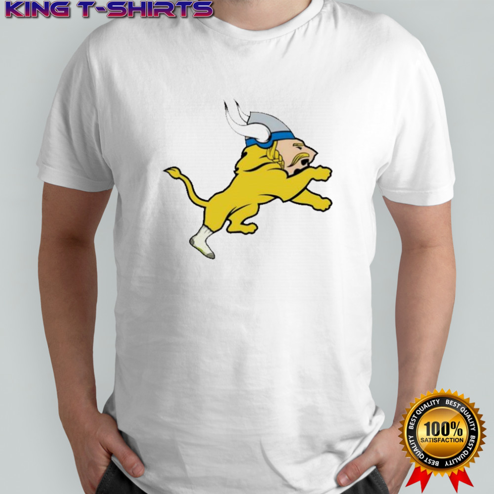 Detroit Lions x Minnesota Vikings logo combination funny graphic shirt