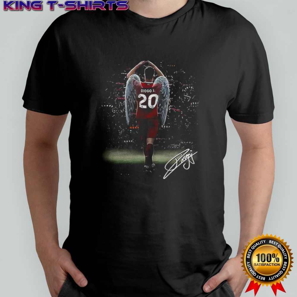Diogo Jota angel love hand sign LiverPool FC 2025 signature shirt