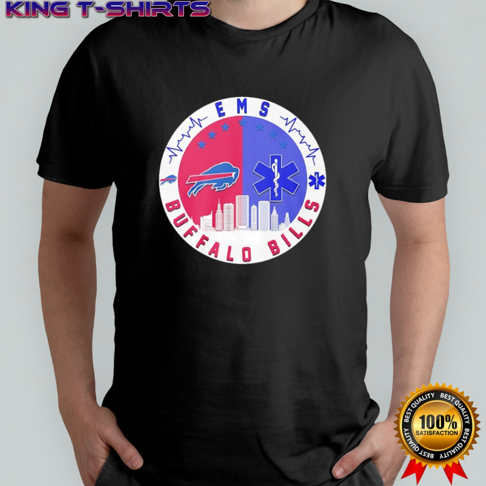 Emergency Medical Services EMS symbol vs Buffalo Bills logo shirt