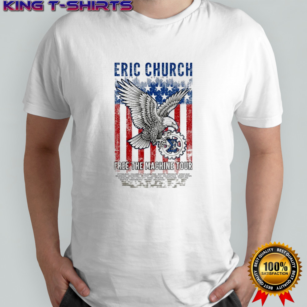 Eric Church Free The Machine Tour 2025 Eagle T-shirt