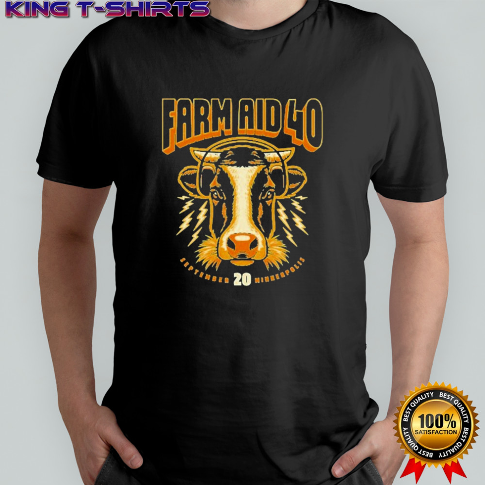 Farm Aid 40 Festival Minneapolis Cow On Headphones T-shirt