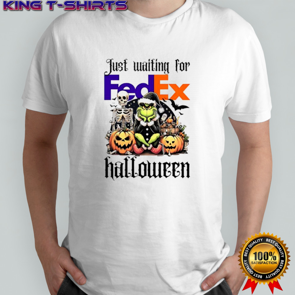 Fedex Grinch just waiting for Halloween goth graphic shirt