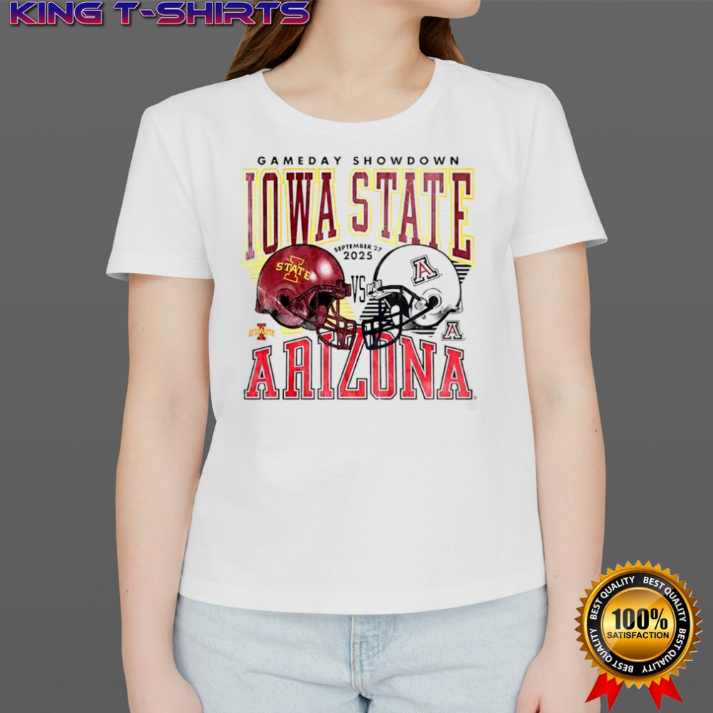 Gameday Showdown Iowa State Cyclones and Arizona Wildcats football helmet 2025 shirt