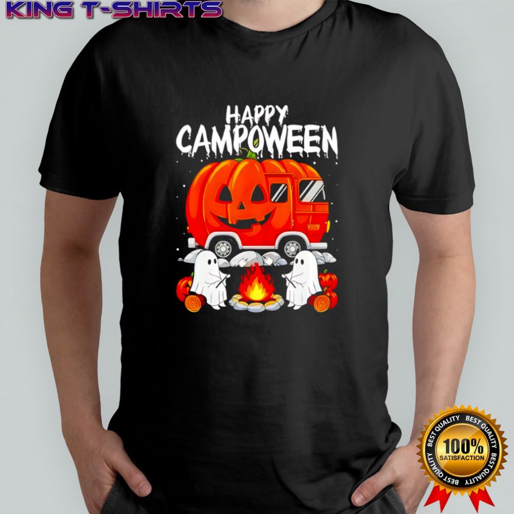 Ghost Camping Halloween Camp Life Pumpkin Car shirt