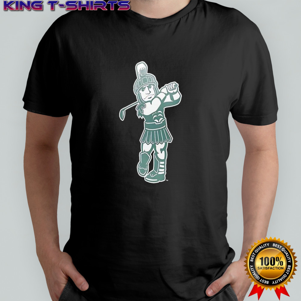 Green Michigan State Spartans golf Sparty sport mascot shirt