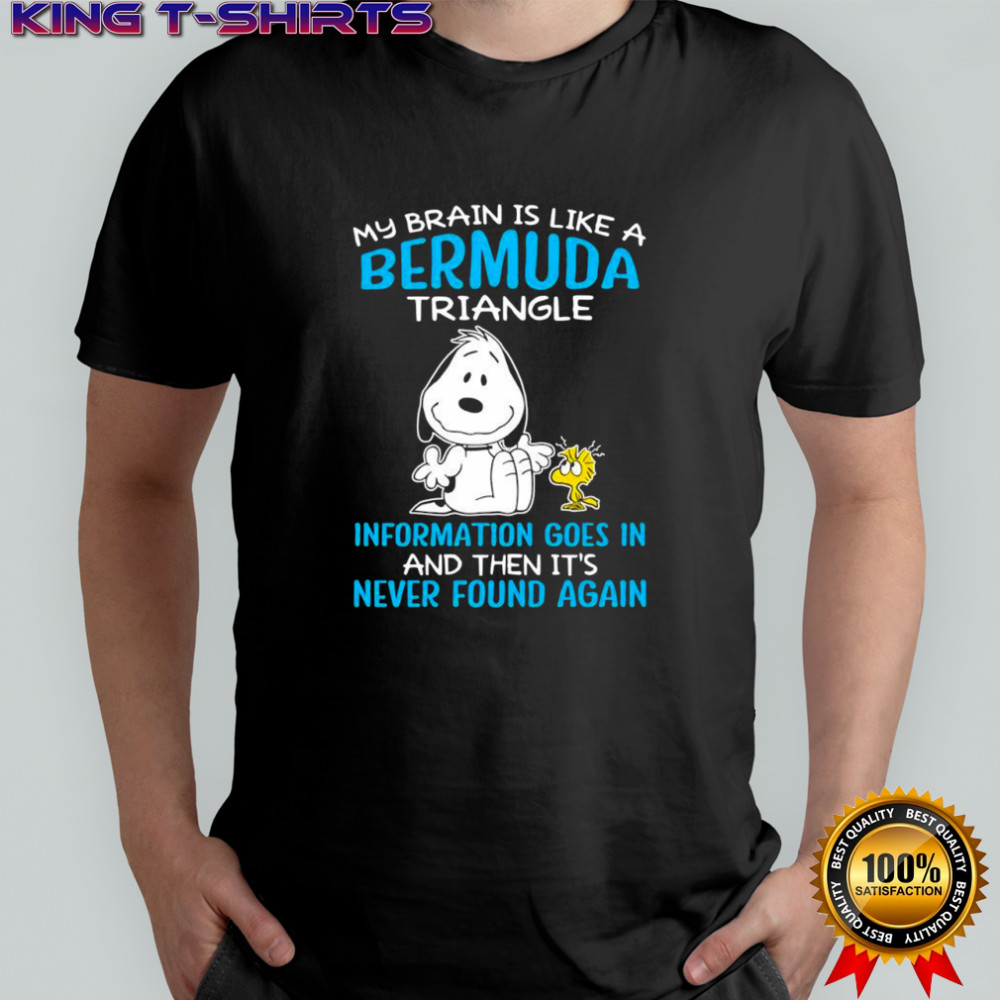 Halloween Snoopy and Woodstock my brain is like a bermuda triangle information goes in shirt