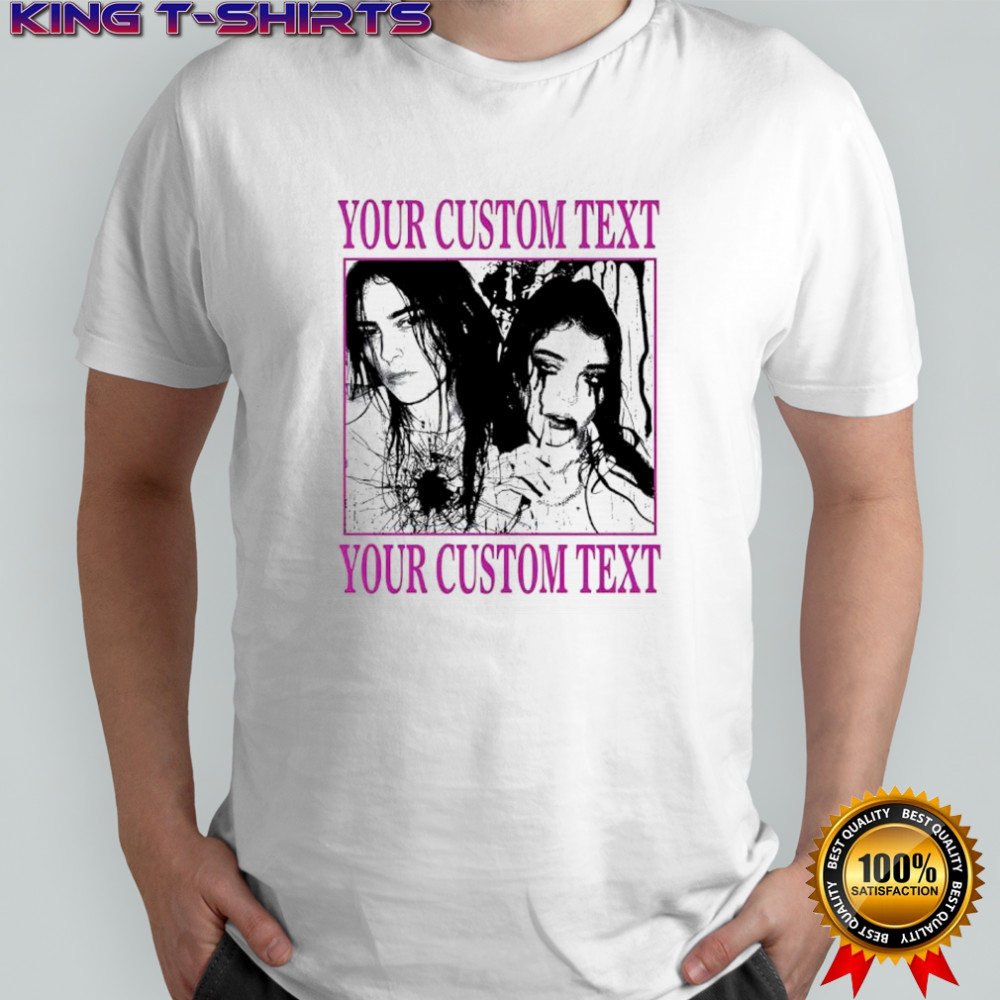 Halloween your custom text creepy couple horror shirt