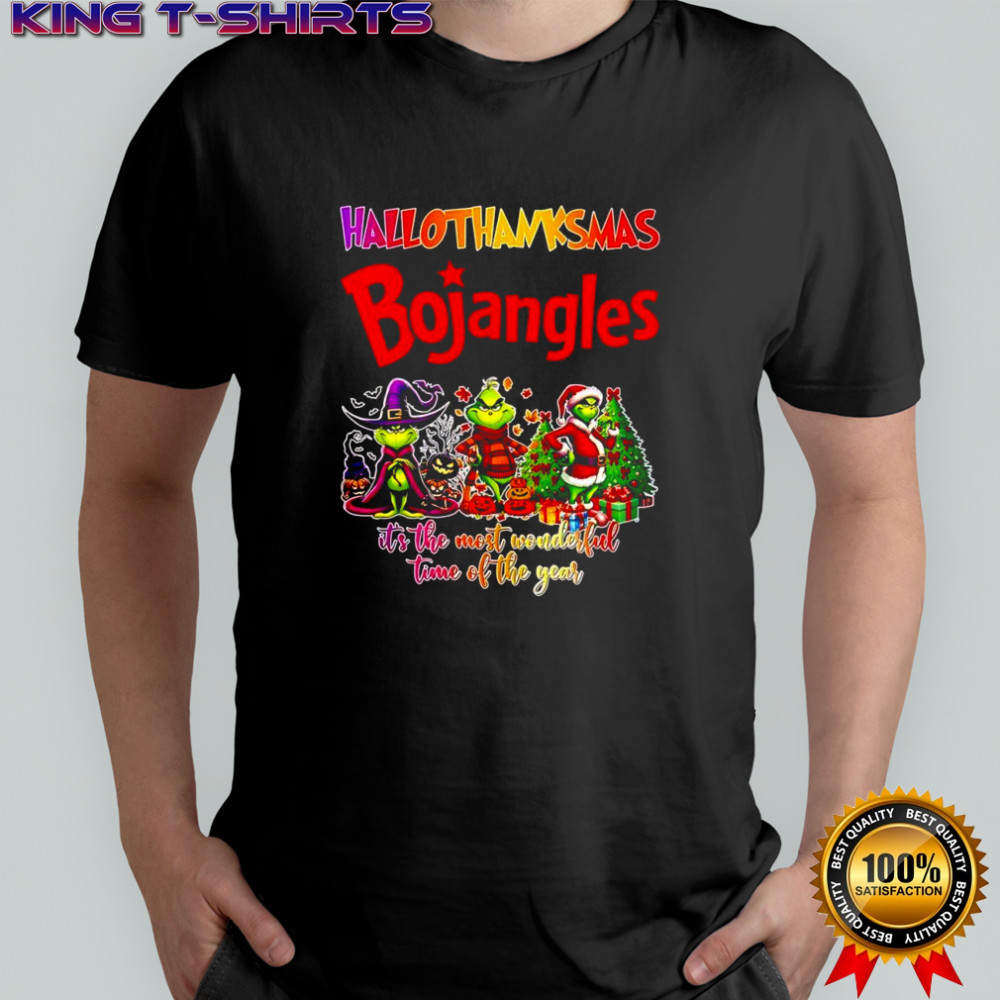 Happy Hallothanksmas Bojangles x Grinch it’s the most wonderful time of the year shirt