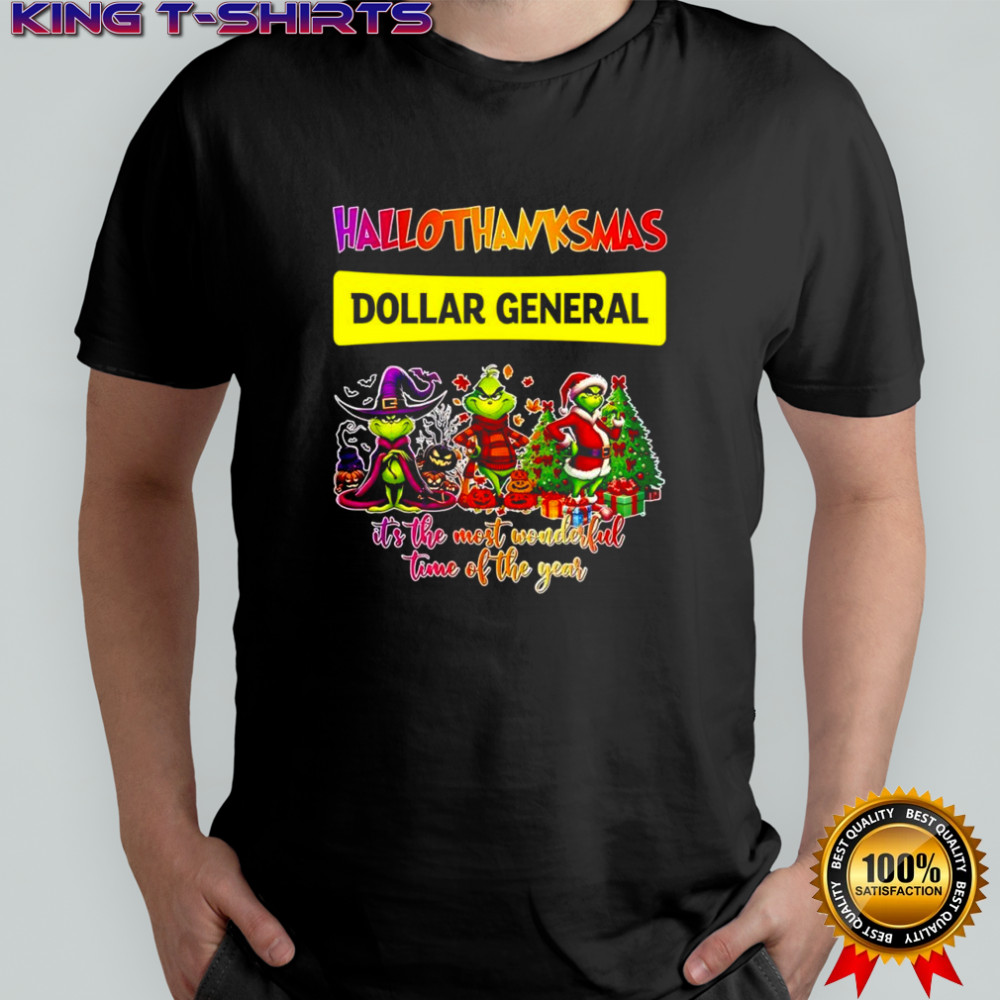 Happy Hallothanksmas Dollar General x Grinch it’s the most wonderful time of the year shirt