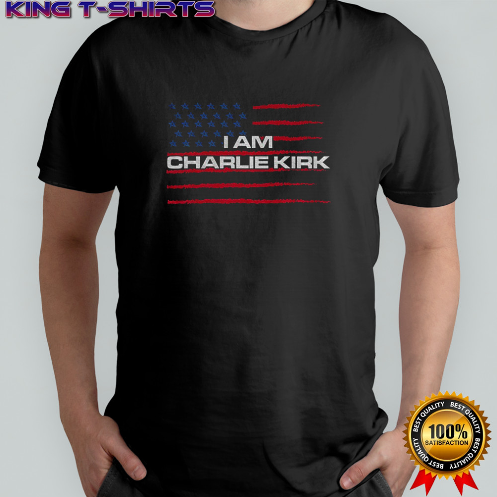 I am Charlie Kirk RIP American flag memorial political shirt