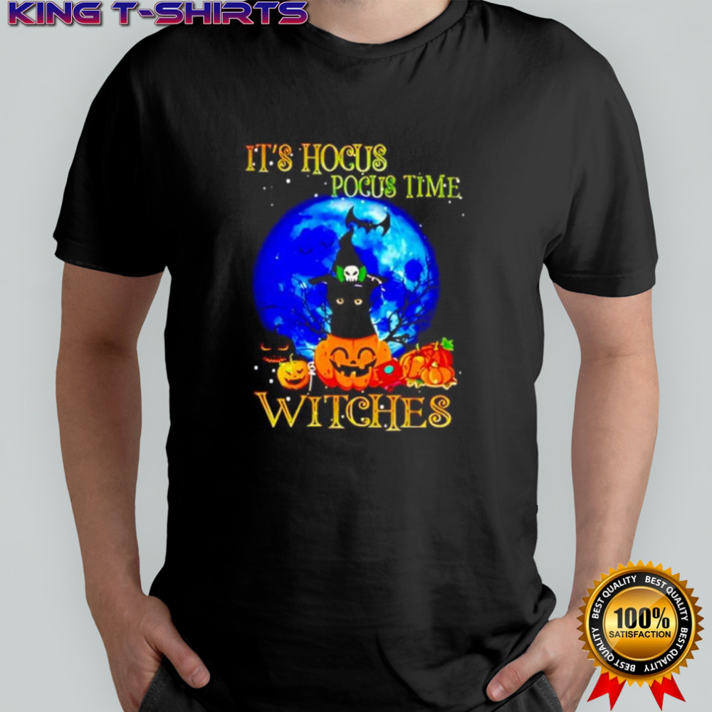 Its Hocus Pocus Time Witches Black Cat Halloween shirt