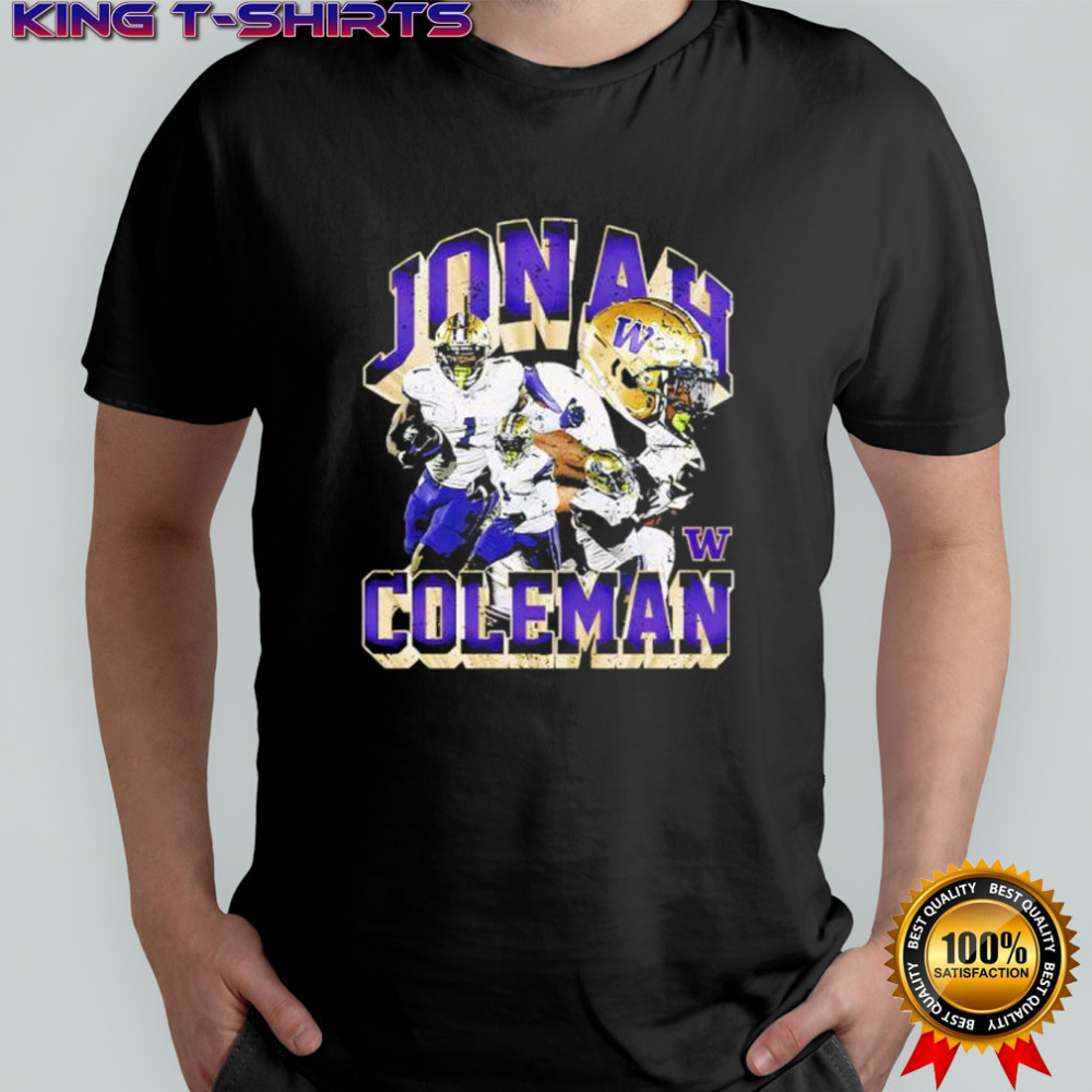 Jonah Coleman Washington Huskies Unisex NIL Collage graphic shirt
