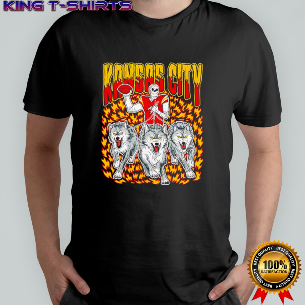 Kansas City Chiefs Skeleton Player Leading Wolf Pack shirt
