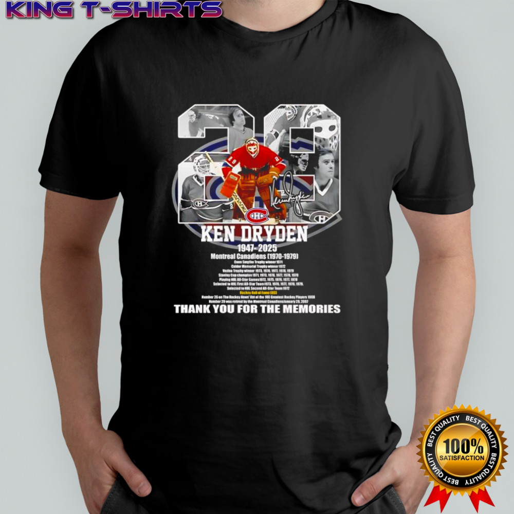 Ken Dryden 1947-2025 thank you for the memories signature shirt