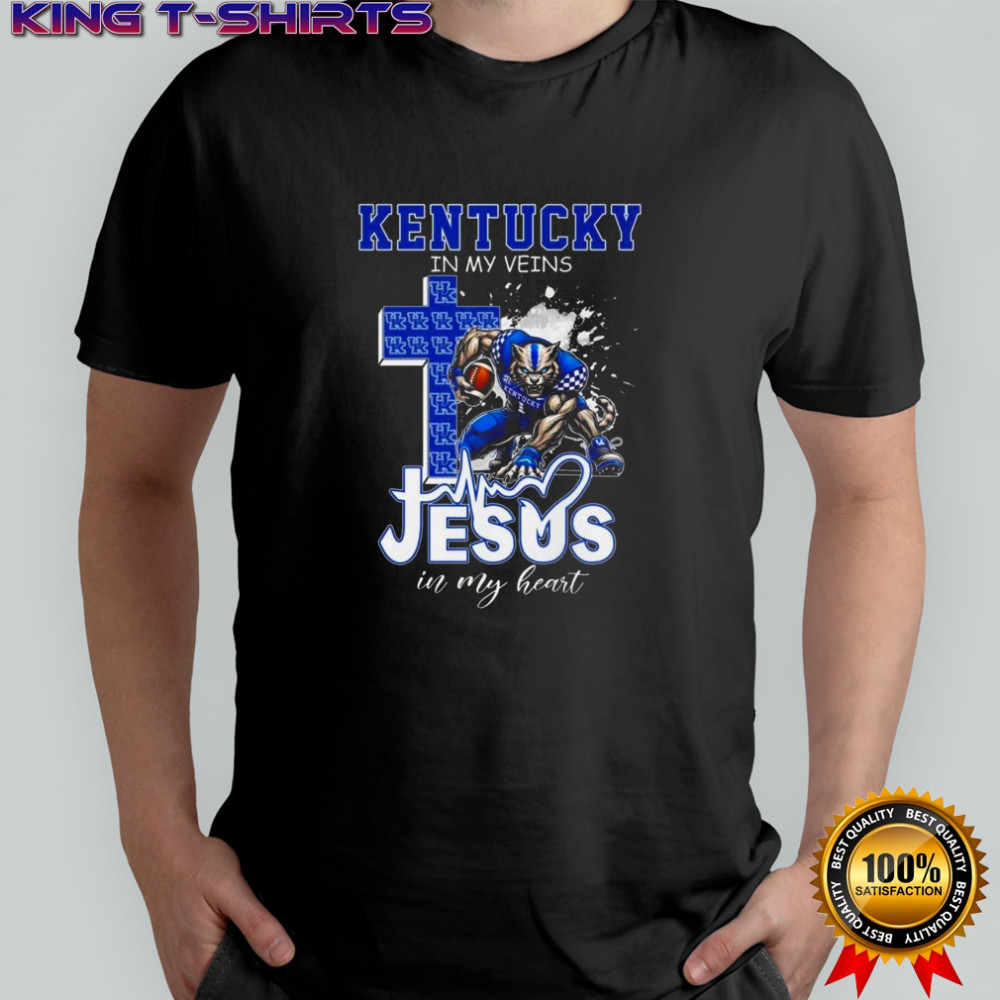 Kentucky Wildcats Mascot In My Veins Jesus In My Heart 2025 Shirt