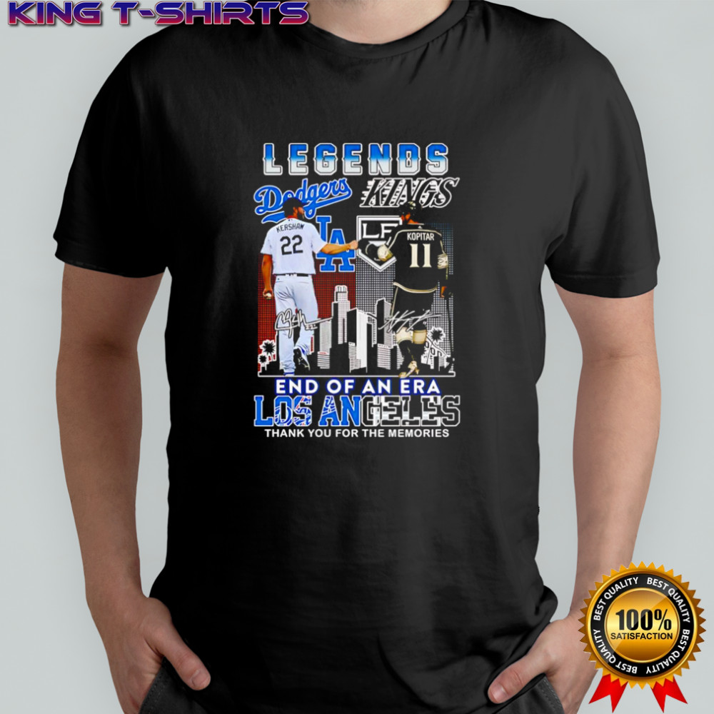 Kershaw and Kopitar Legends end of an era Los Angeles thank you for the memories shirt