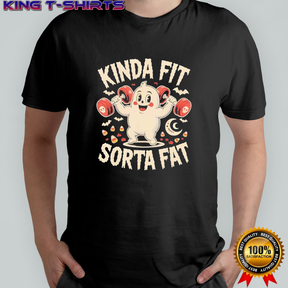 Kinda Fit Sorta Fat Funny Gym Retro Cute Ghost Vintage shirt