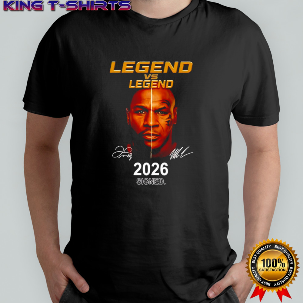 Legend vs legend Floyd Mayweather vs Mike Tyson 2026 signed signatures shirt