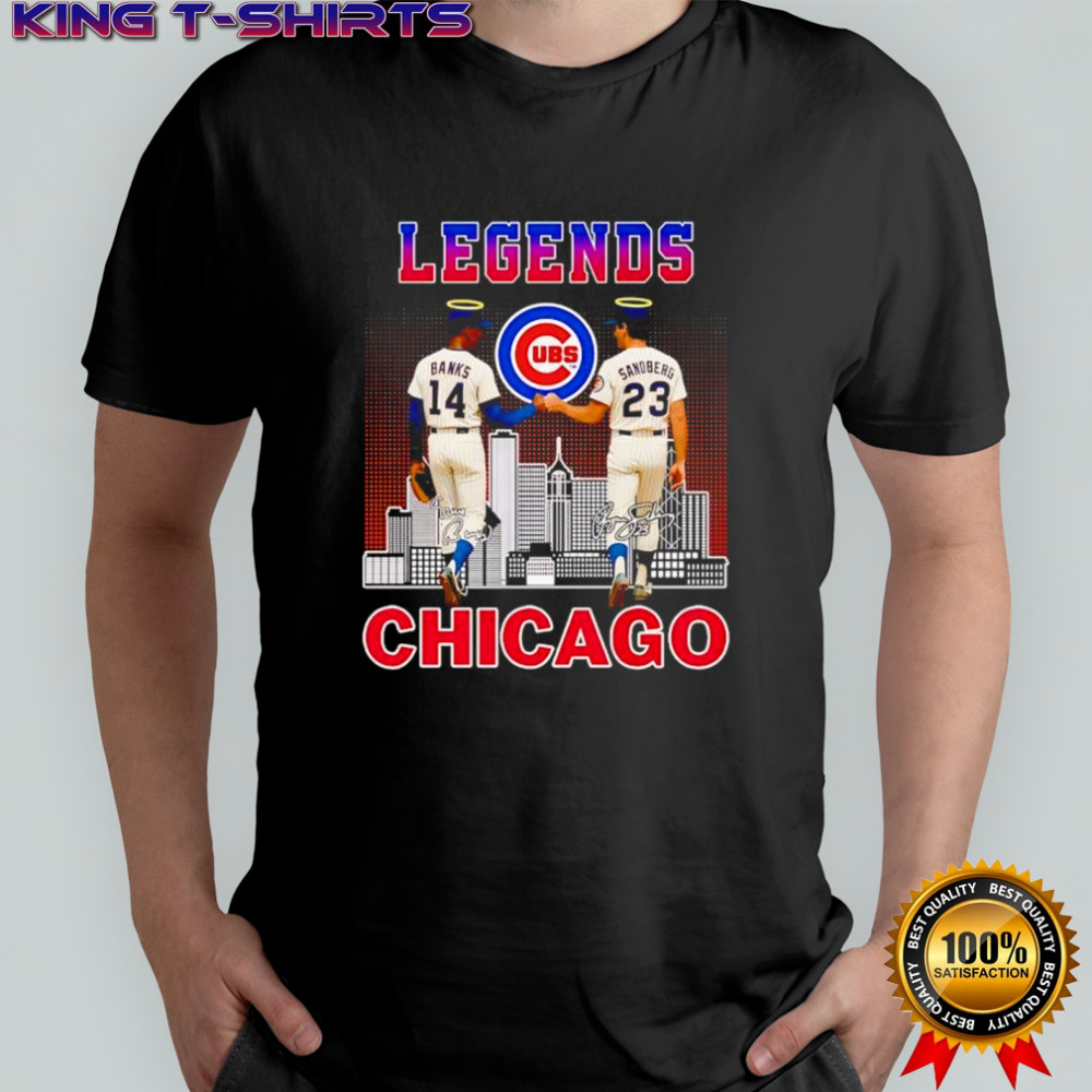 Legends Chicago Cubs Banks and Sandberg signatures shirt
