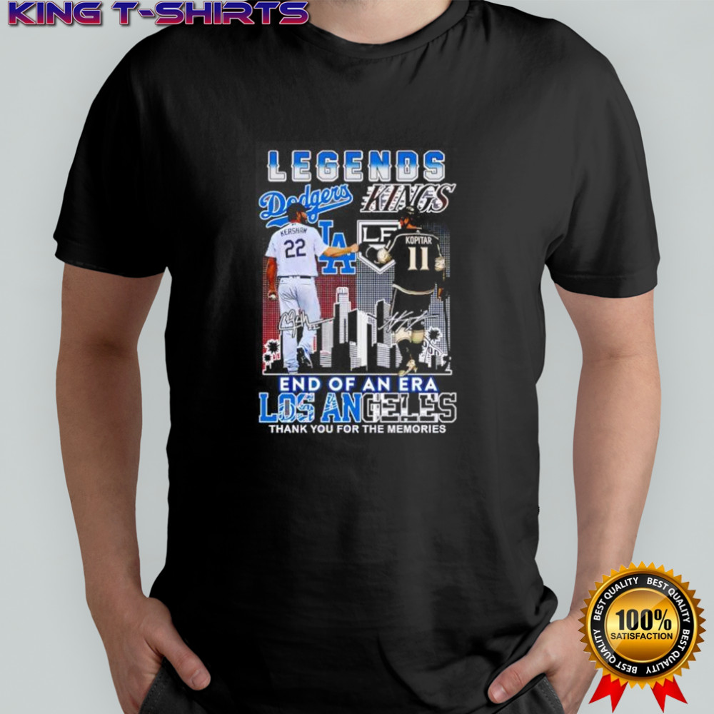 Los Angeles Dodgers x Los Angeles Kings Legends Vintage signatures poster shirt
