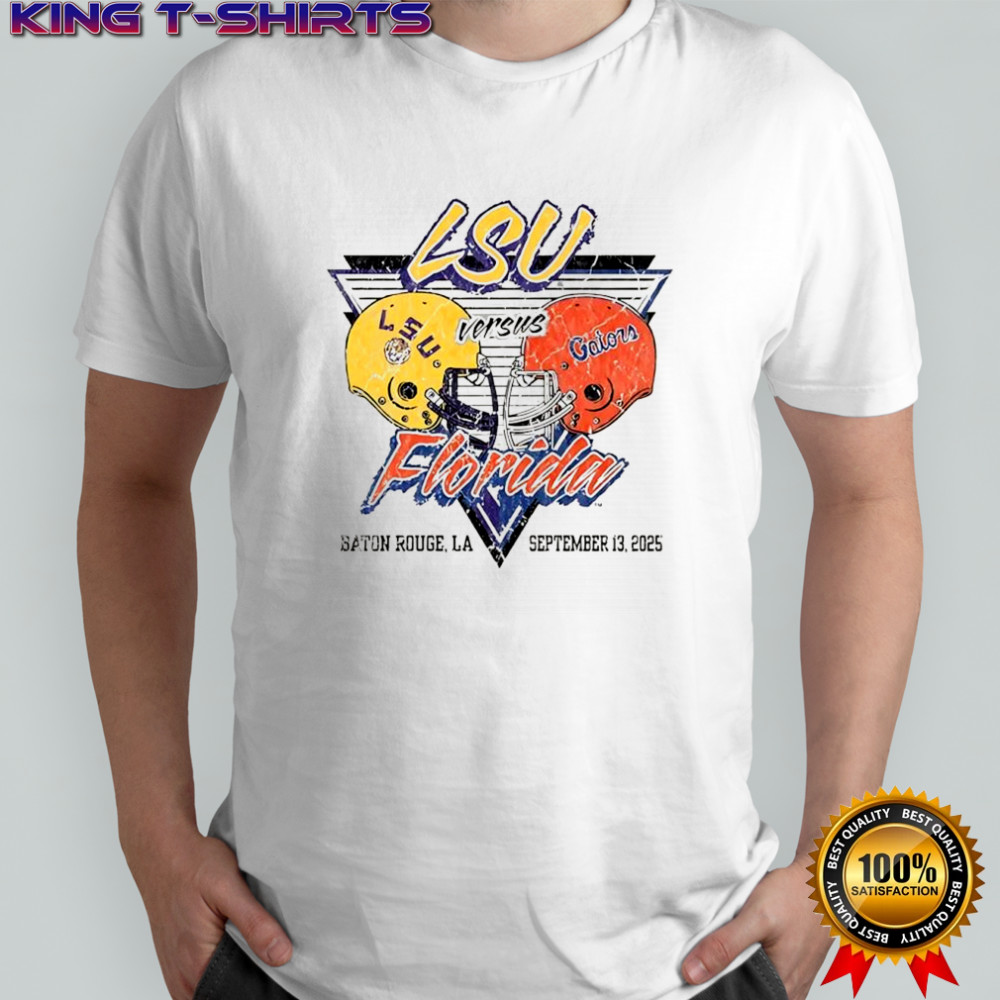 LSU Tigers vs Florida Gators football helmet 2025 shirt