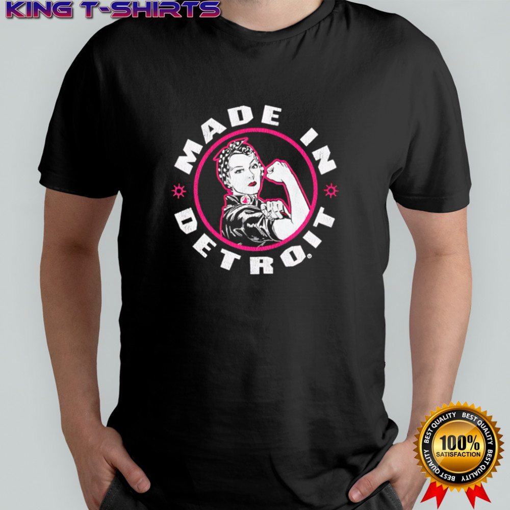 Made In Detroit iconic Rosie the Riveter with bandana logo shirt