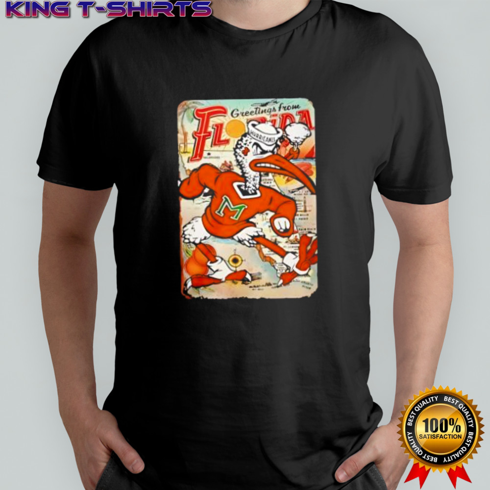 Miami Hurricanes Vintage Ibis Mascot Florida Map 2025 shirt