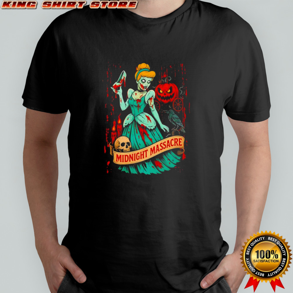 Midnight massacre Cinderella horror Disney Halloween graphic shirt