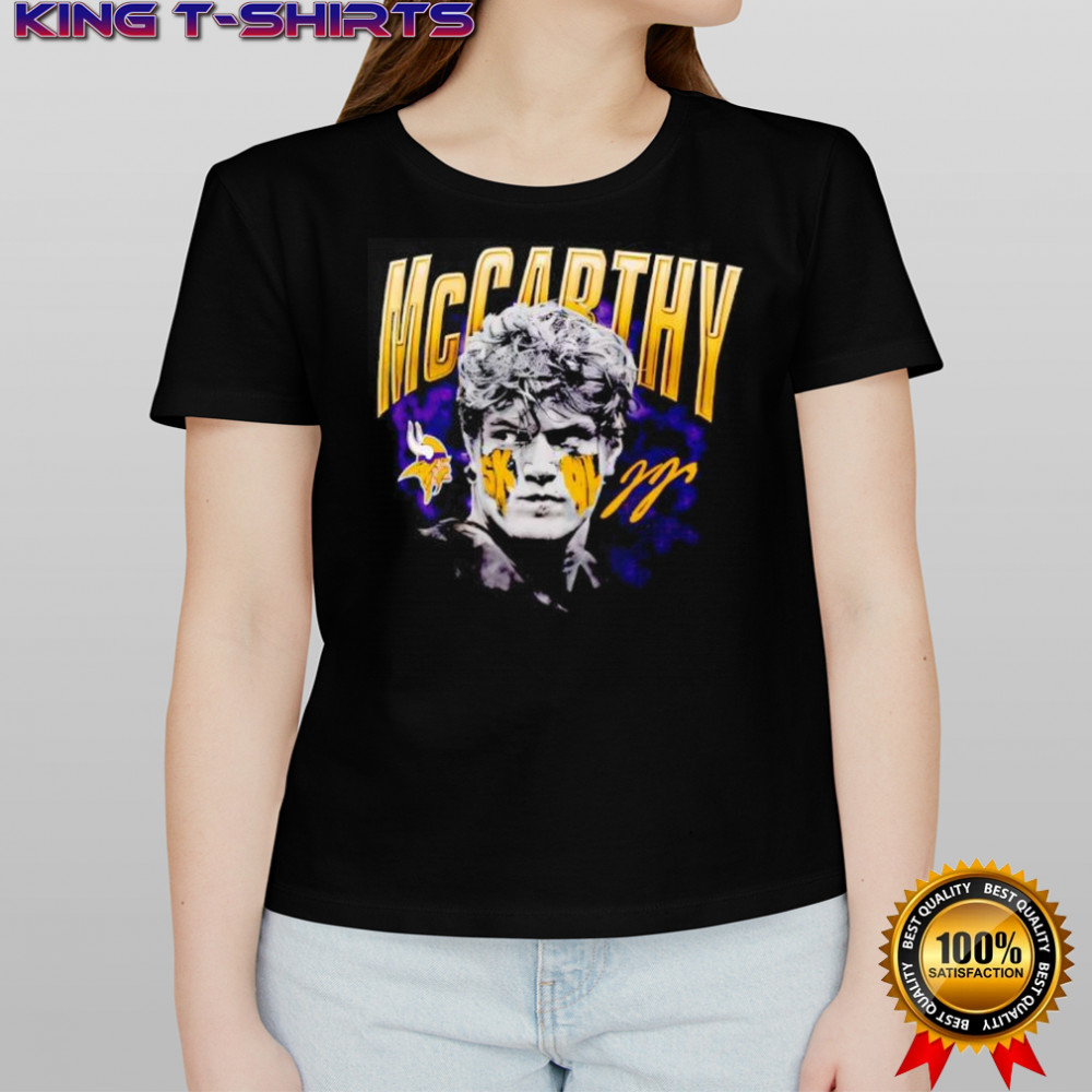 Minnesota Vikings JJ McCarthy Player signature graphic shirt
