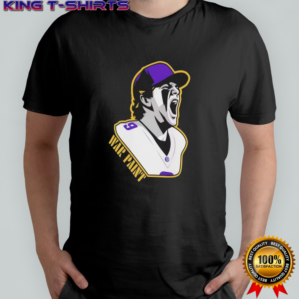 Minnesota Vikings war paint fooball player number 9 graphic shirt