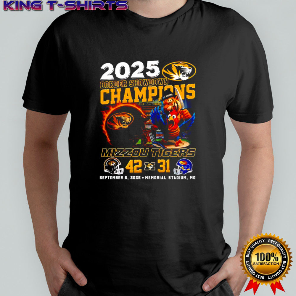 Mizzou Tigers Border Showdown Champions 2025 Memorial stadium helmet mascot shirt