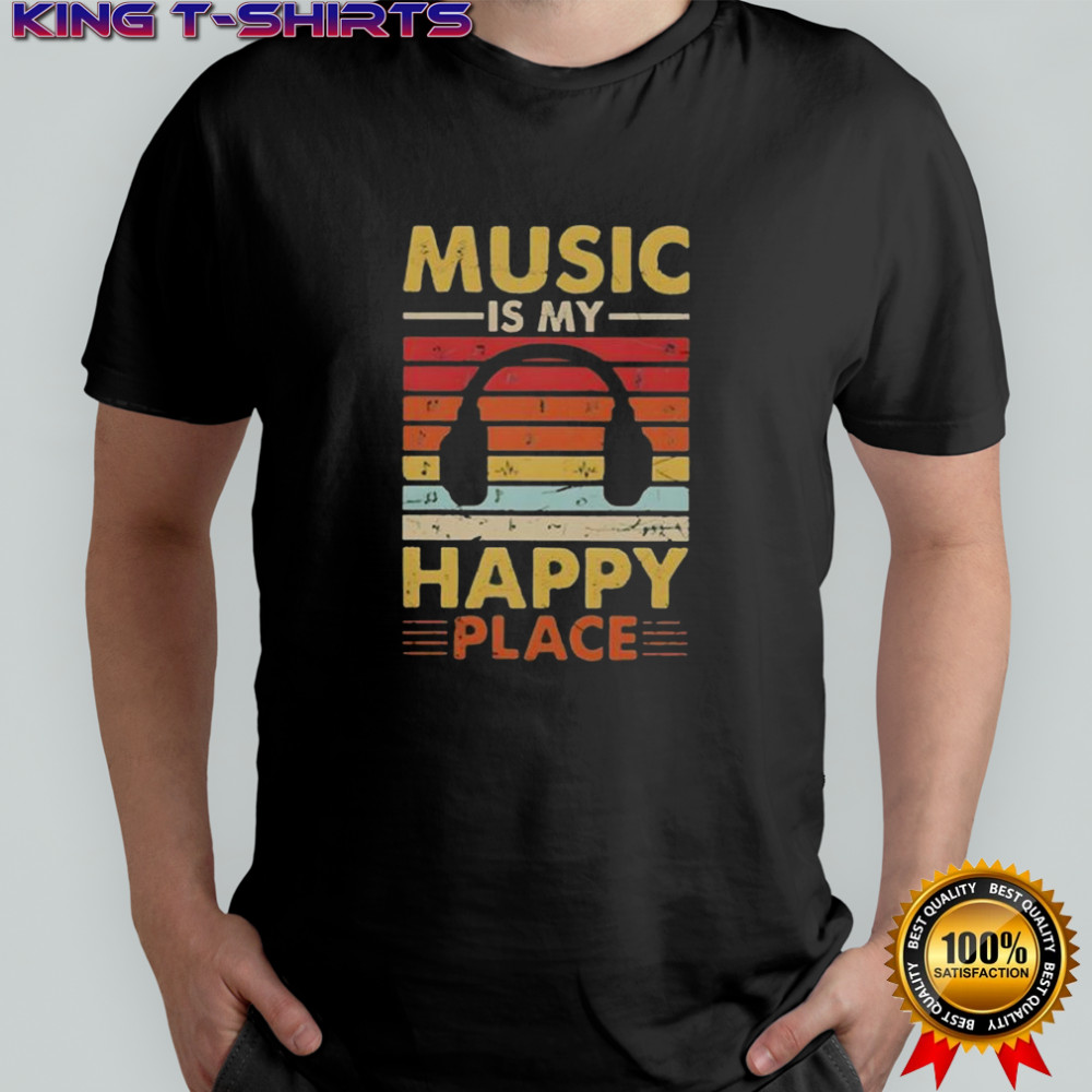 Music Is My Happy Place Vintage T-Shirt