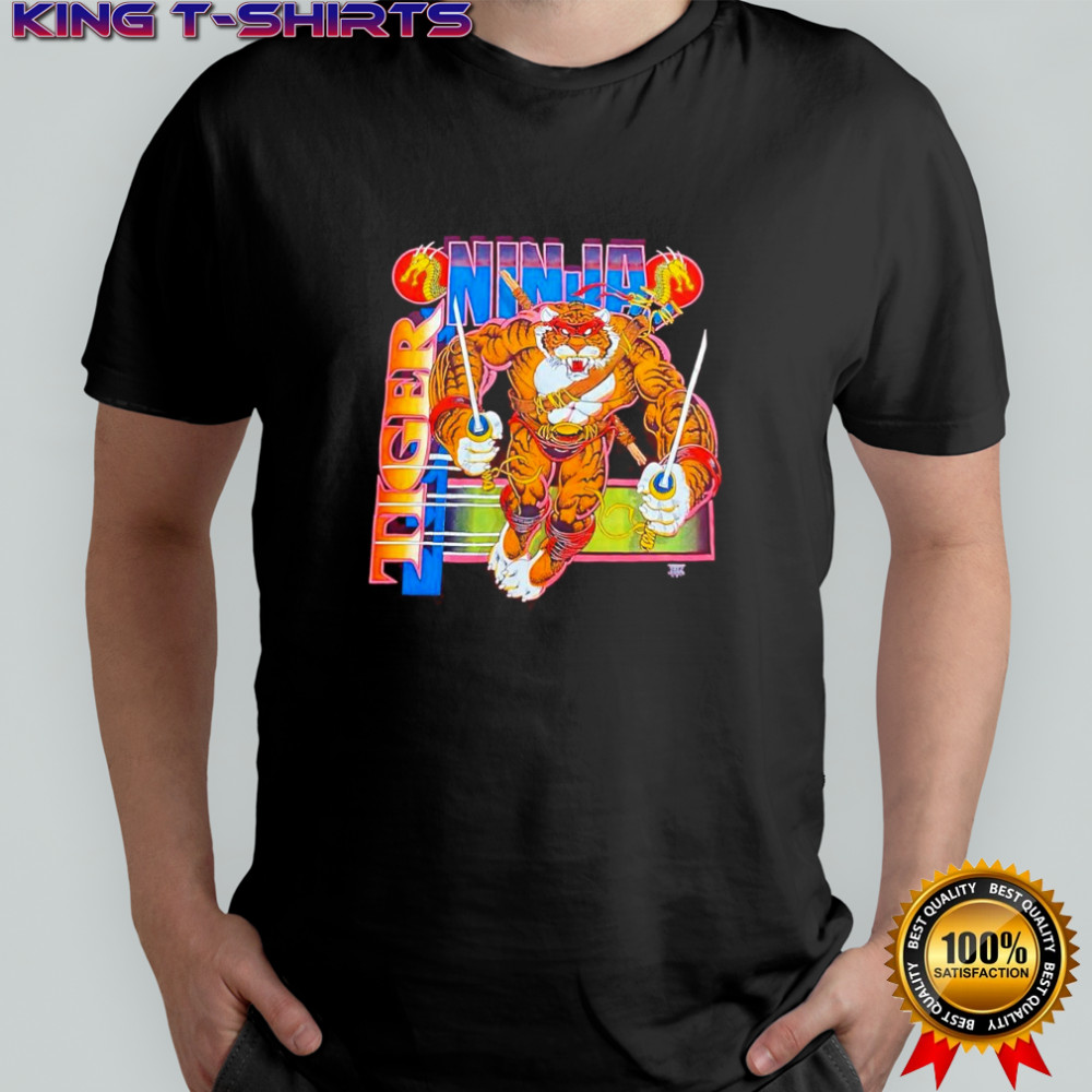 Ninja tiger single caricature vintage shirt