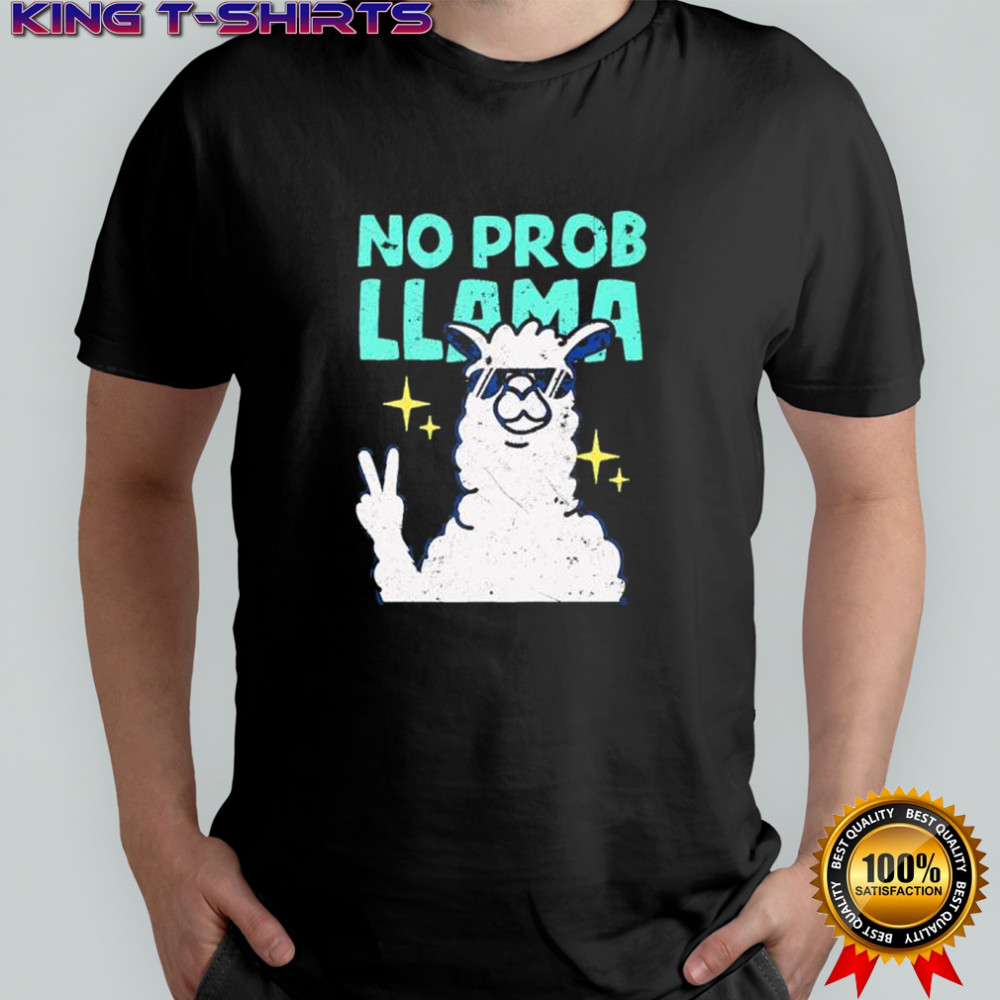 No Problem Llama Cute Sunglasses and Chill shirt