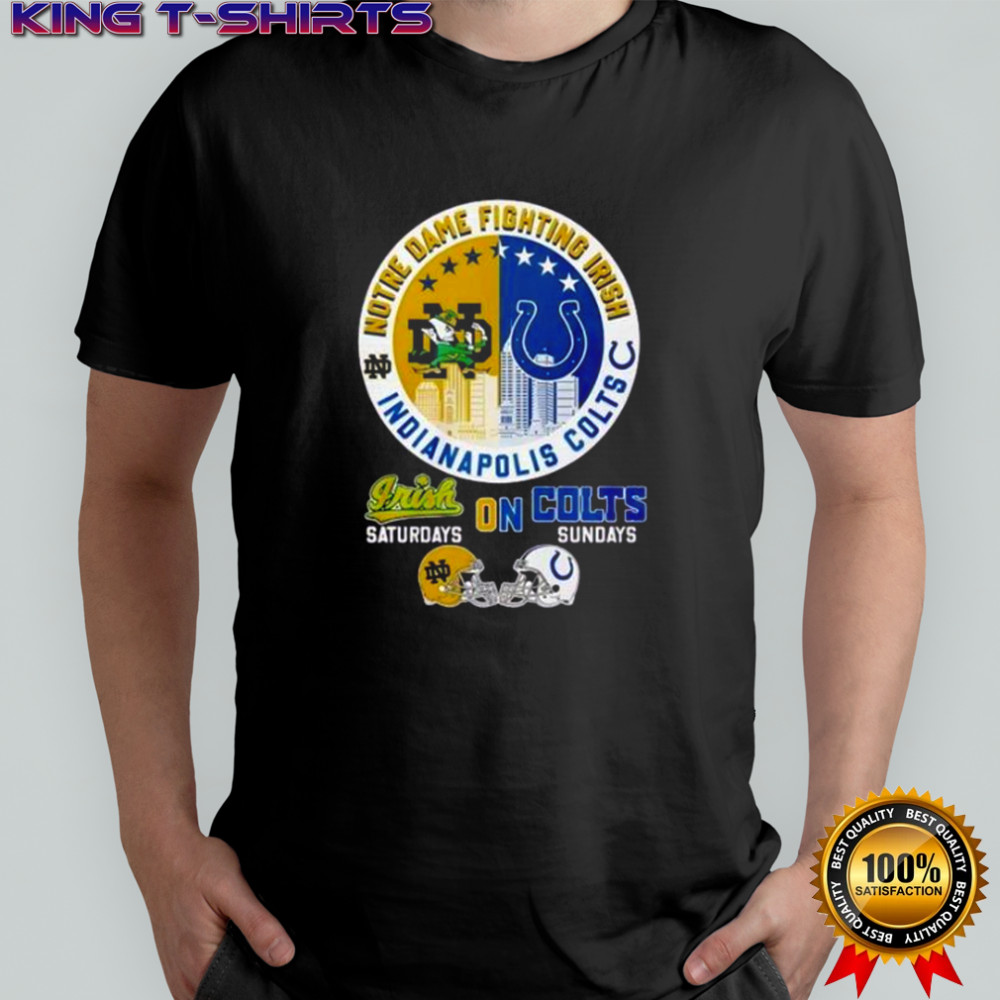 Notre Dame Fighting Irish Saturdays X Indianapolis Colts Sundays T-Shirt