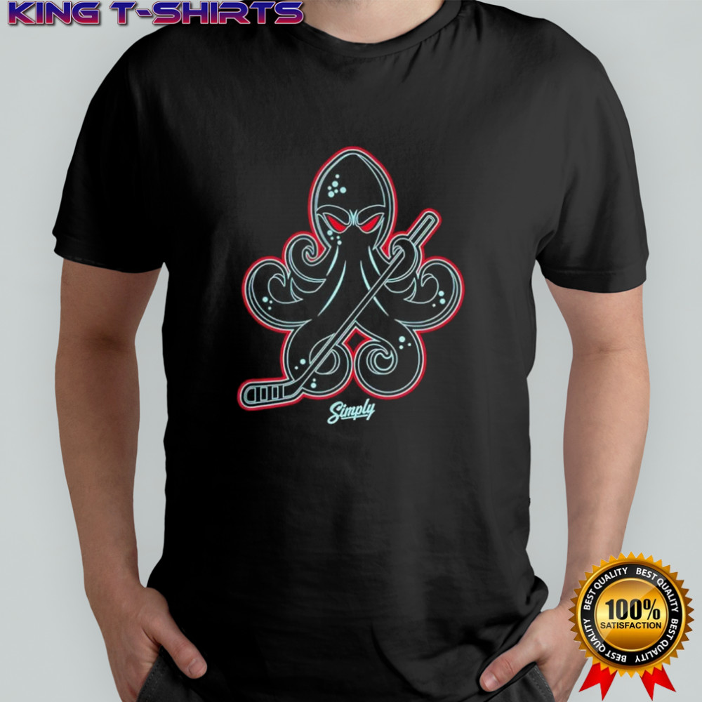 Octopus ice hockey design logo shirt