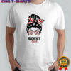 Ohio State Buckeyes girl messy bun glasses shirt