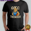 OKC Thunder fierce bison mascot holding basketball vintage shirt