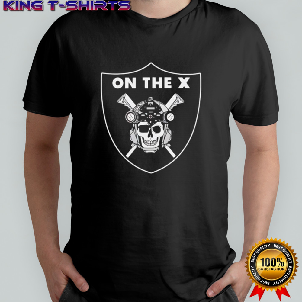 On The X Raiders Skeleton Military Helmet shirt
