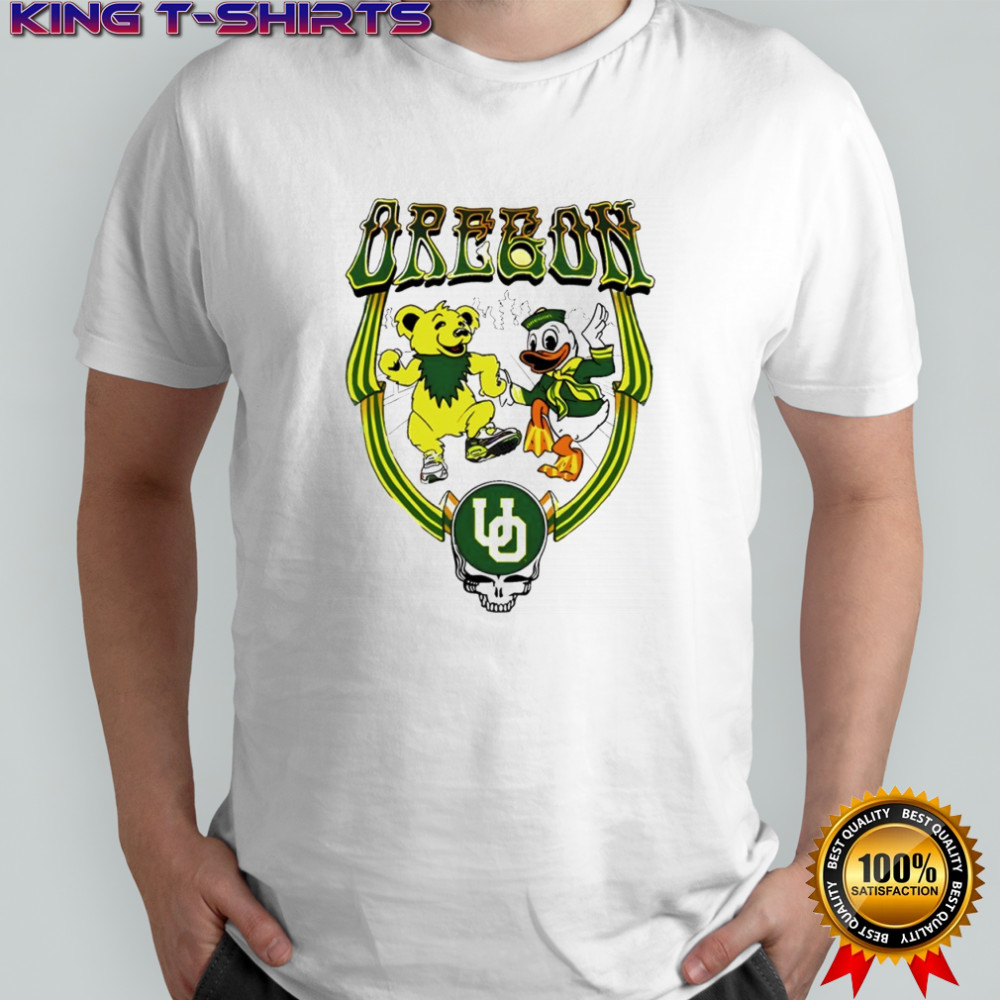 Oregon Ducks mascot with Grateful Dead Football NFL 2025 vintage shirt