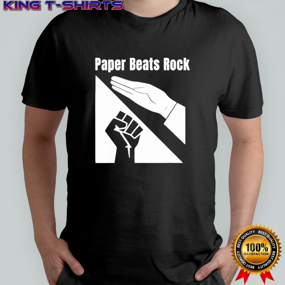 Paper Beats Rock Funny Tee shirt