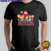 Peanuts characters and Rutgers University flag shirt